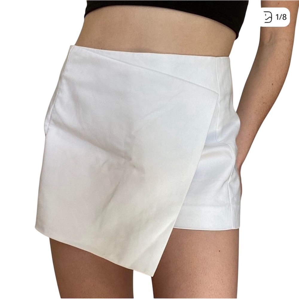 NWT Express White Asymmetrical Skort Mini Skirt
